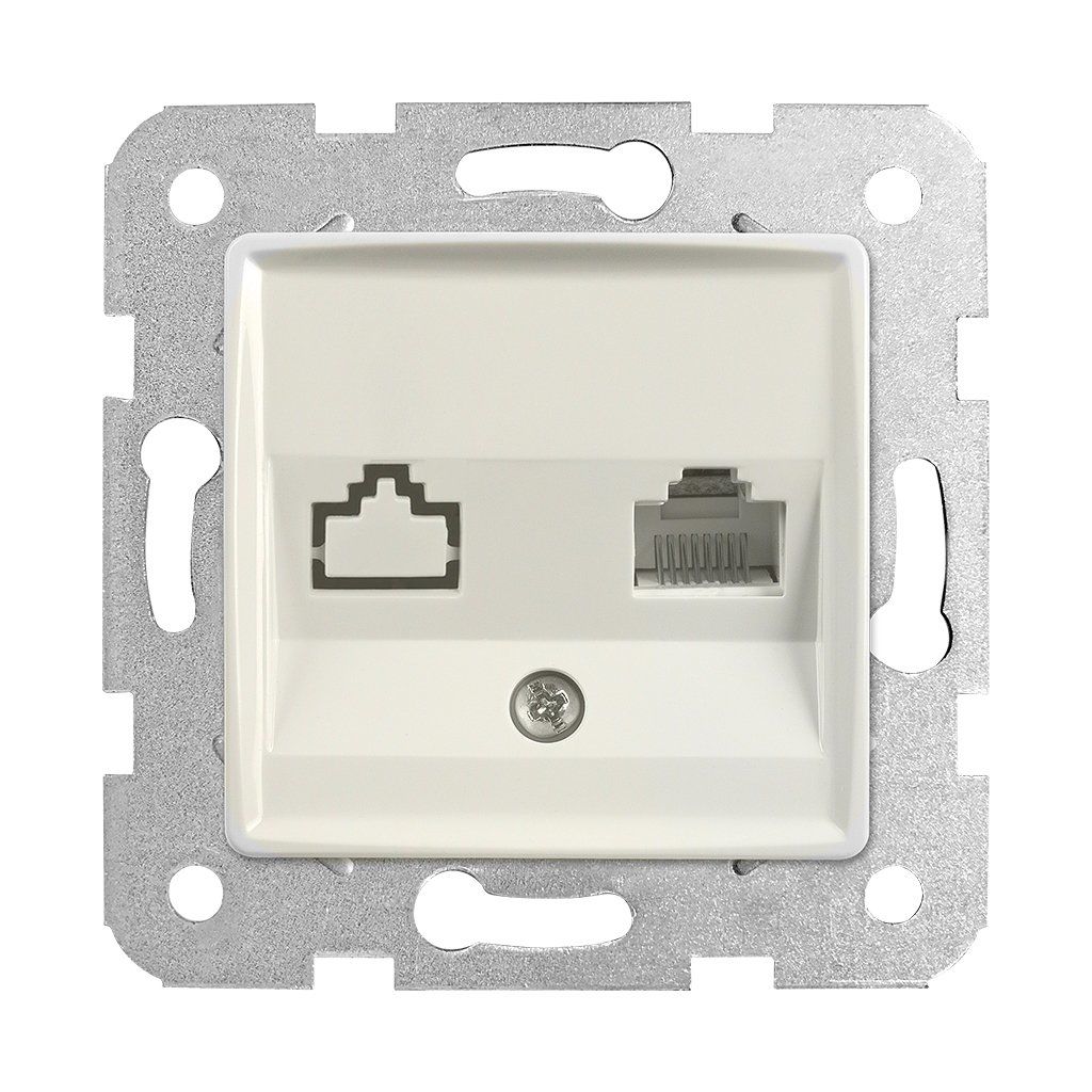 Viko Rollina/ Linnera Krem Tekli Data Prizi (Rj45 Cat5E) (Mek+Düğ/Kap.) Çerçeve Hariç 90441032 12 Ad