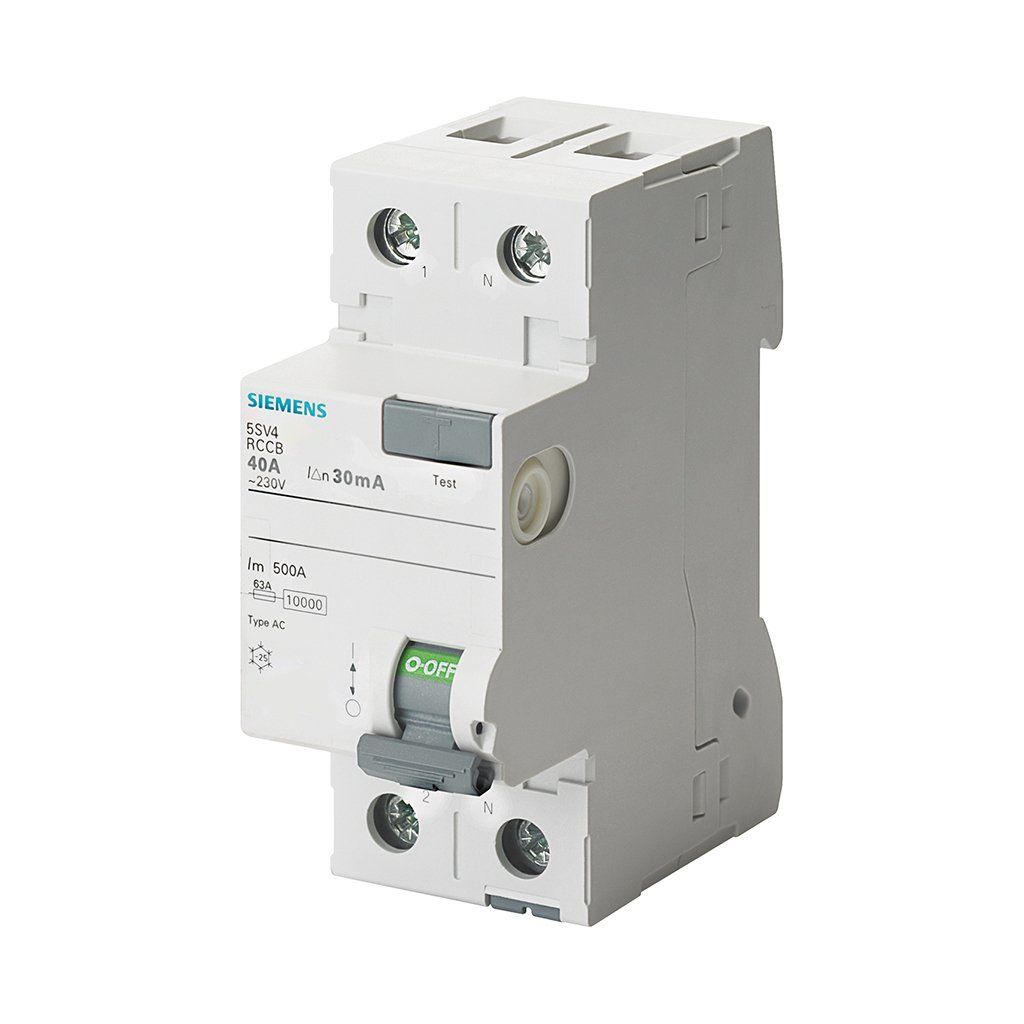 Siemens 5SV5312-6 Monofaze Faz+Nötr 25A/30Ma Kaçak Akım Koruma Rölesi