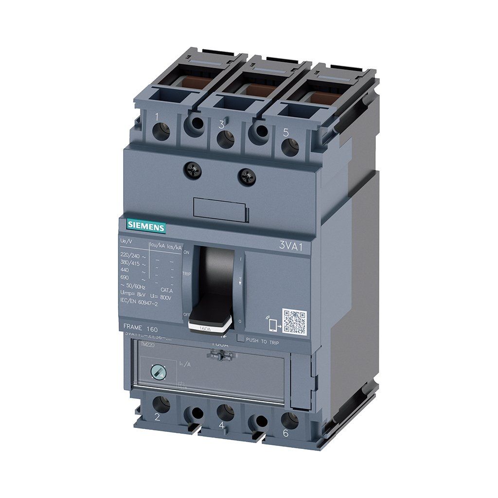 Siemens 3VA1116-4EE36-0AA0 3X160A 36Ka Kompakt Güç Şalteri Tm220 Termik Manyetik Koruma Üniteli