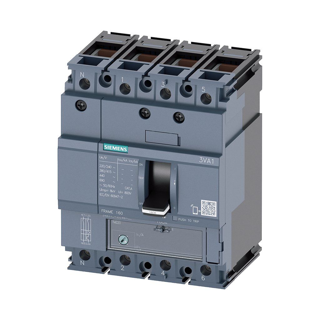 Siemens 3VA1163-4EE46-0AA0 4X63A 36Ka Kompakt Şalter Tm220 Aşırı Yük Ve Kısa Devre Korumalı