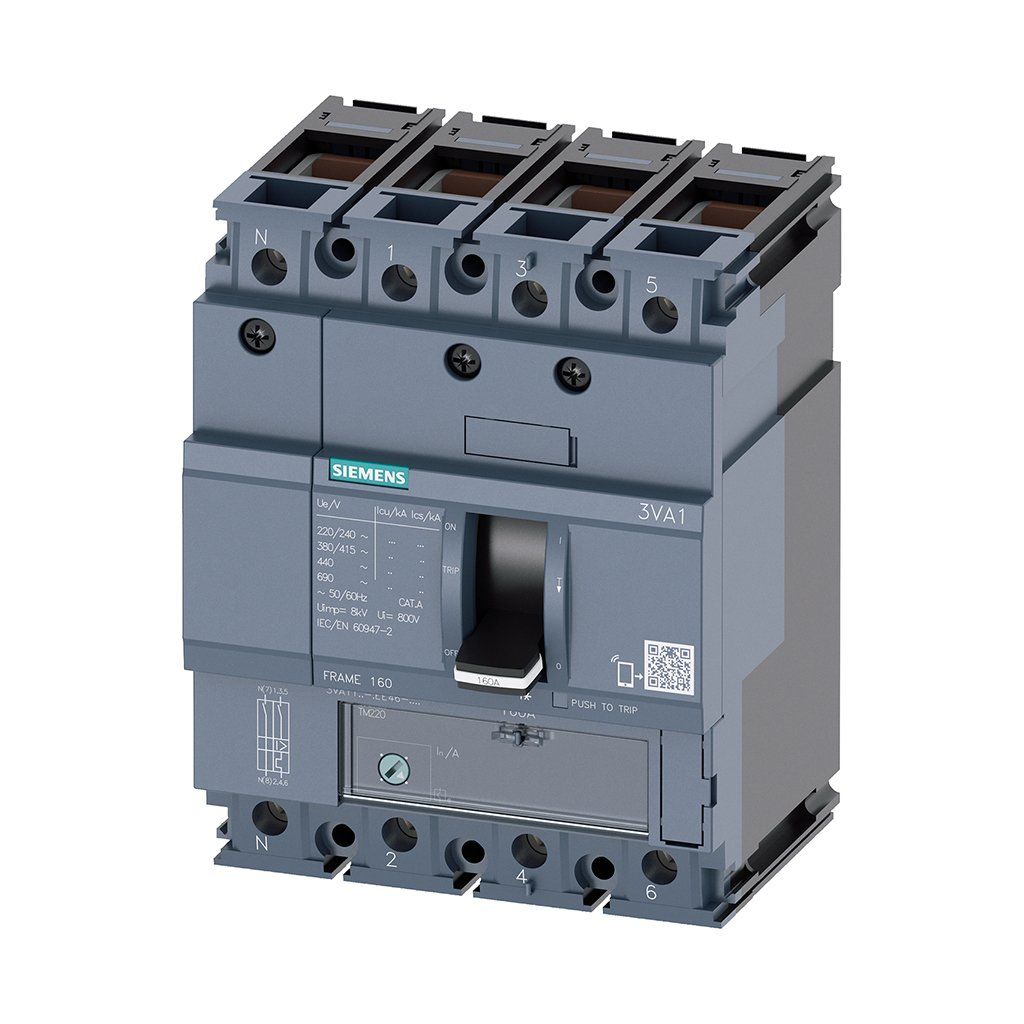 Siemens 3VA1112-5EE46-0AA0 4X125A 55Ka Kompakt Şalter Tm220 Termik Manyetik Koruma Üniteli