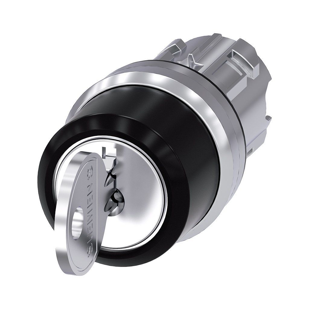 Siemens 3SU1050-4BM01-0AA0 Kilitli Mandal Buton Ronis 1-0-2 Pozisyonlu Kilitli Yay Dönüşlü Mandan Buton Kafası