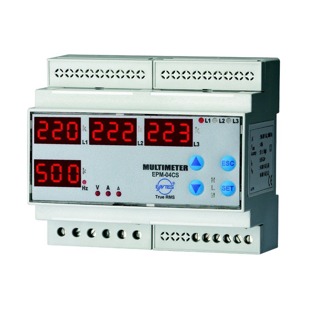 Entes EPM-04Cs-Dın Dın6 220Vac Elektronik Multimetre M1199